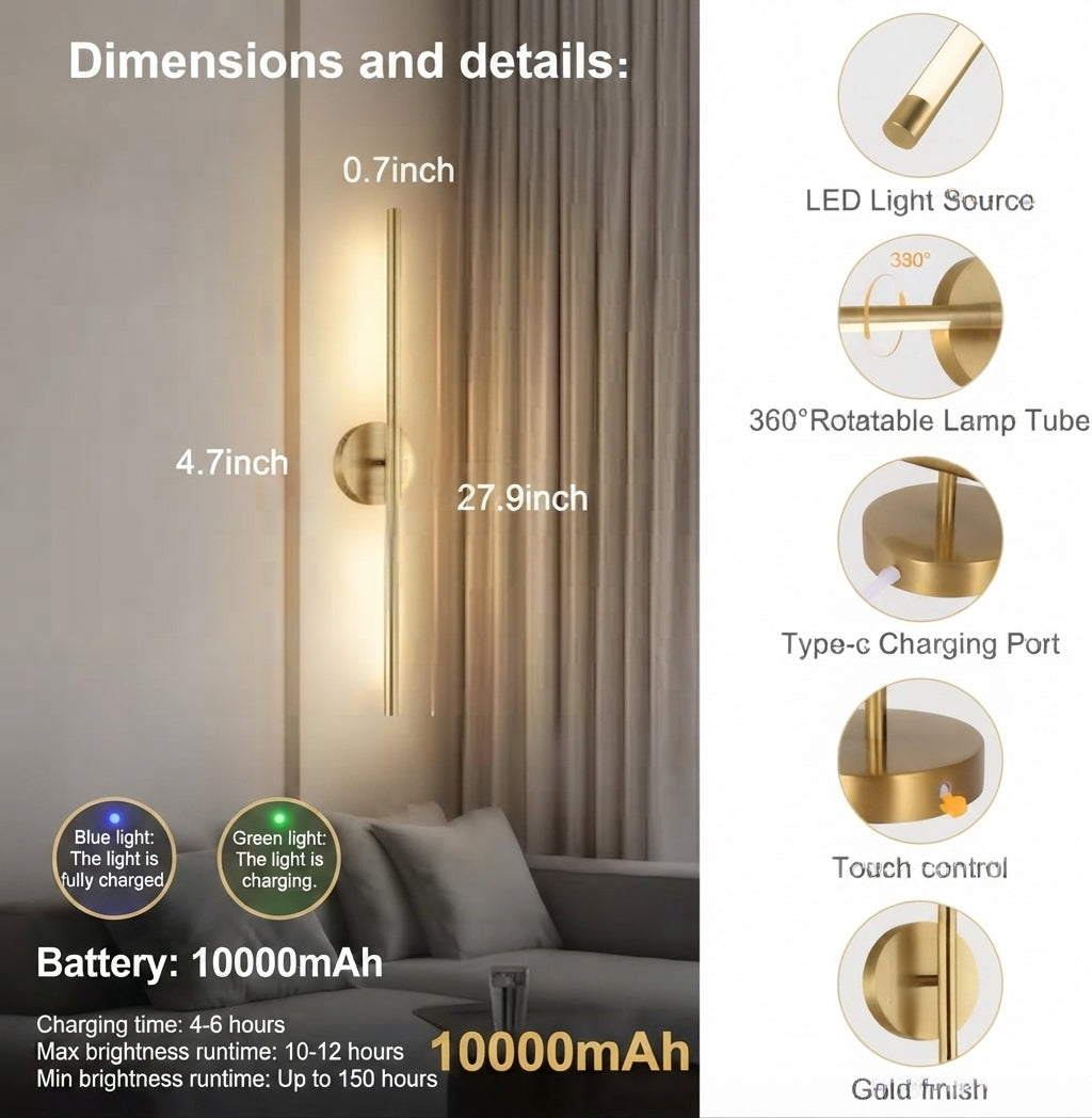 Golden Wall Lamp (Set OF 2)