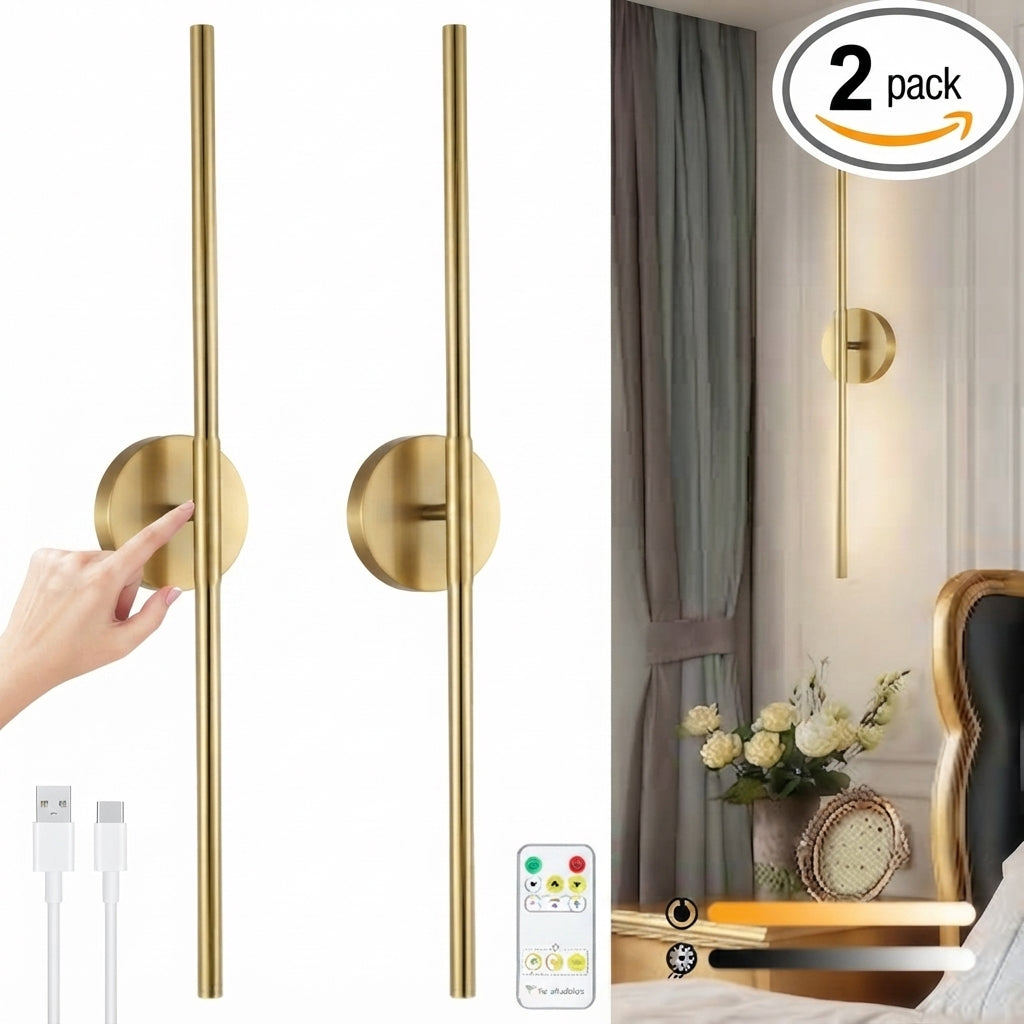 Golden Wall Lamp (Set OF 2)